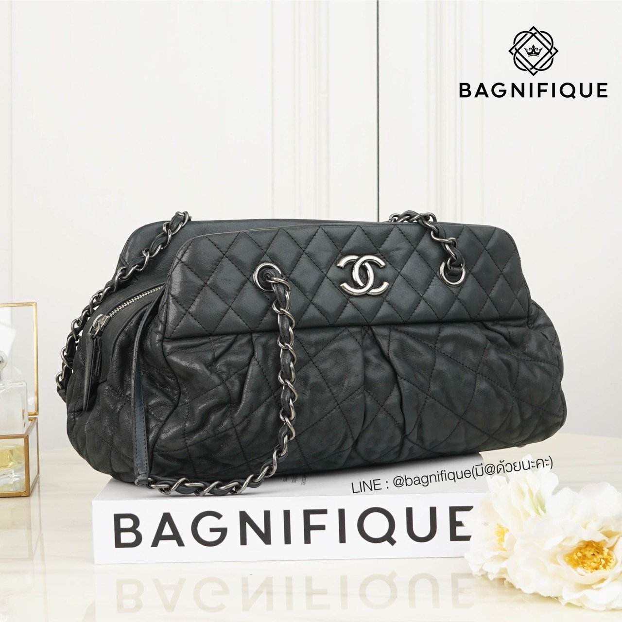 CHANEL GABRIELLE LARGE BLACK LAMB SGHW - bagnifiquethailand