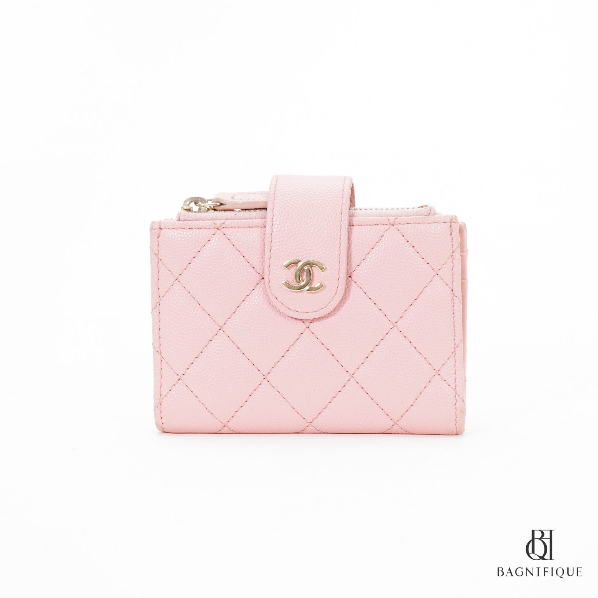 Chanel Classic Flap Card Holder Light Pink in Iridescent Calfskin Leather  with Silvertone  US