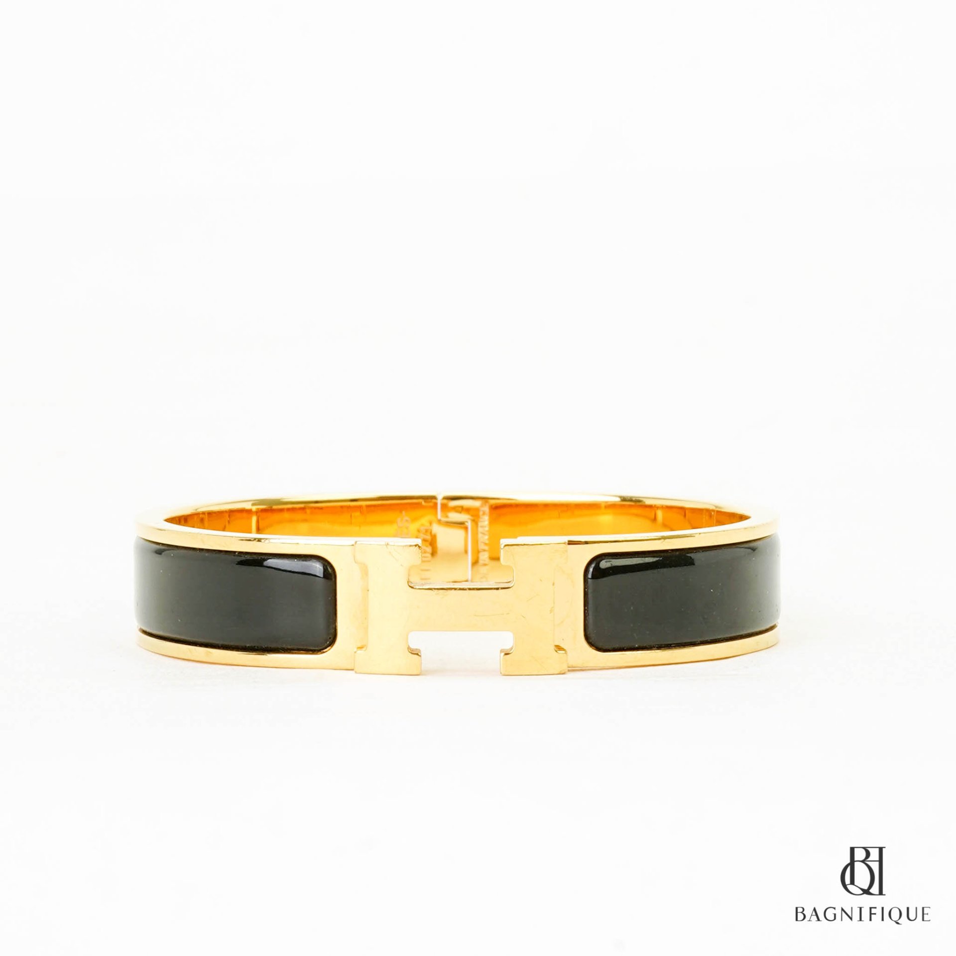 HERMES CLIC CLAC 1 CM PM BLACK GHW