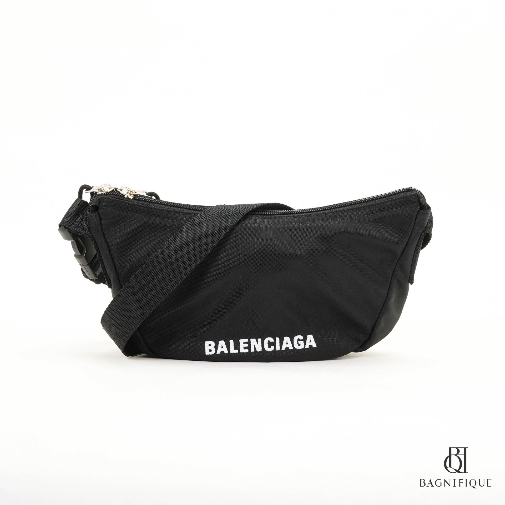 BALENCIAGA BELT BAG 23 BLACK NYLON SHW