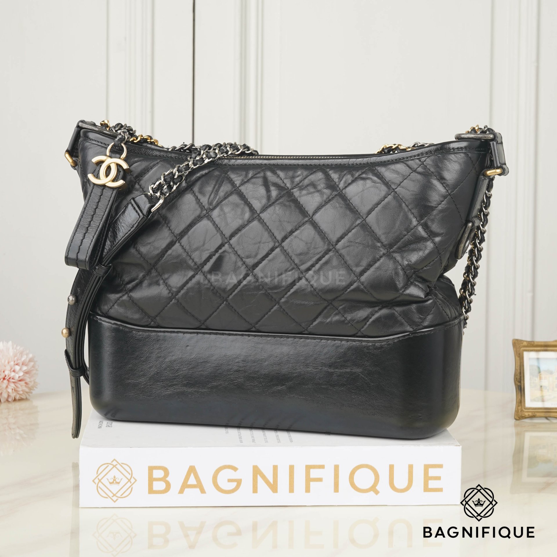 CHANEL GABRIELLE LARGE BLACK LAMB SGHW - bagnifiquethailand