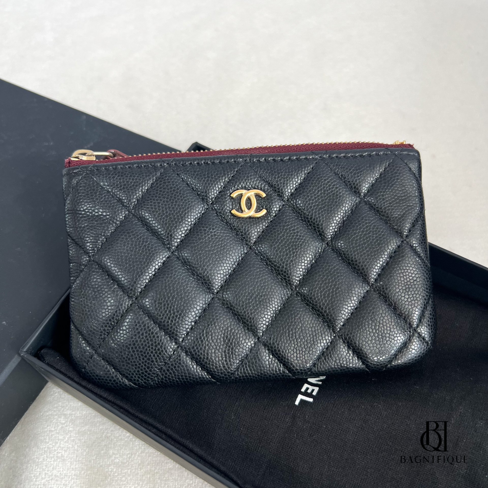 Chanel Mini O-Case Pouch in Black Caviar and GHW