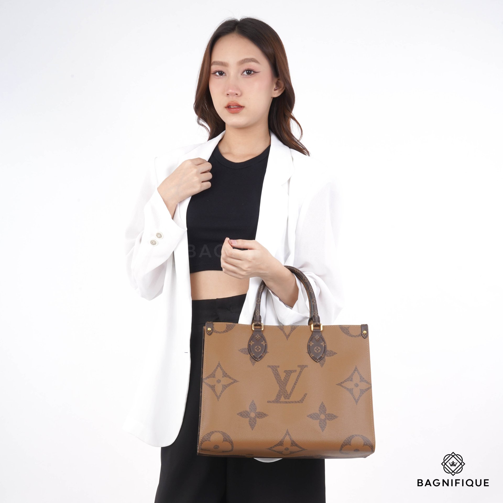 LOUIS VUITTON ON THE GO MM REVERSE MONOGRAM CANVAS GHW - bagnifiquethailand