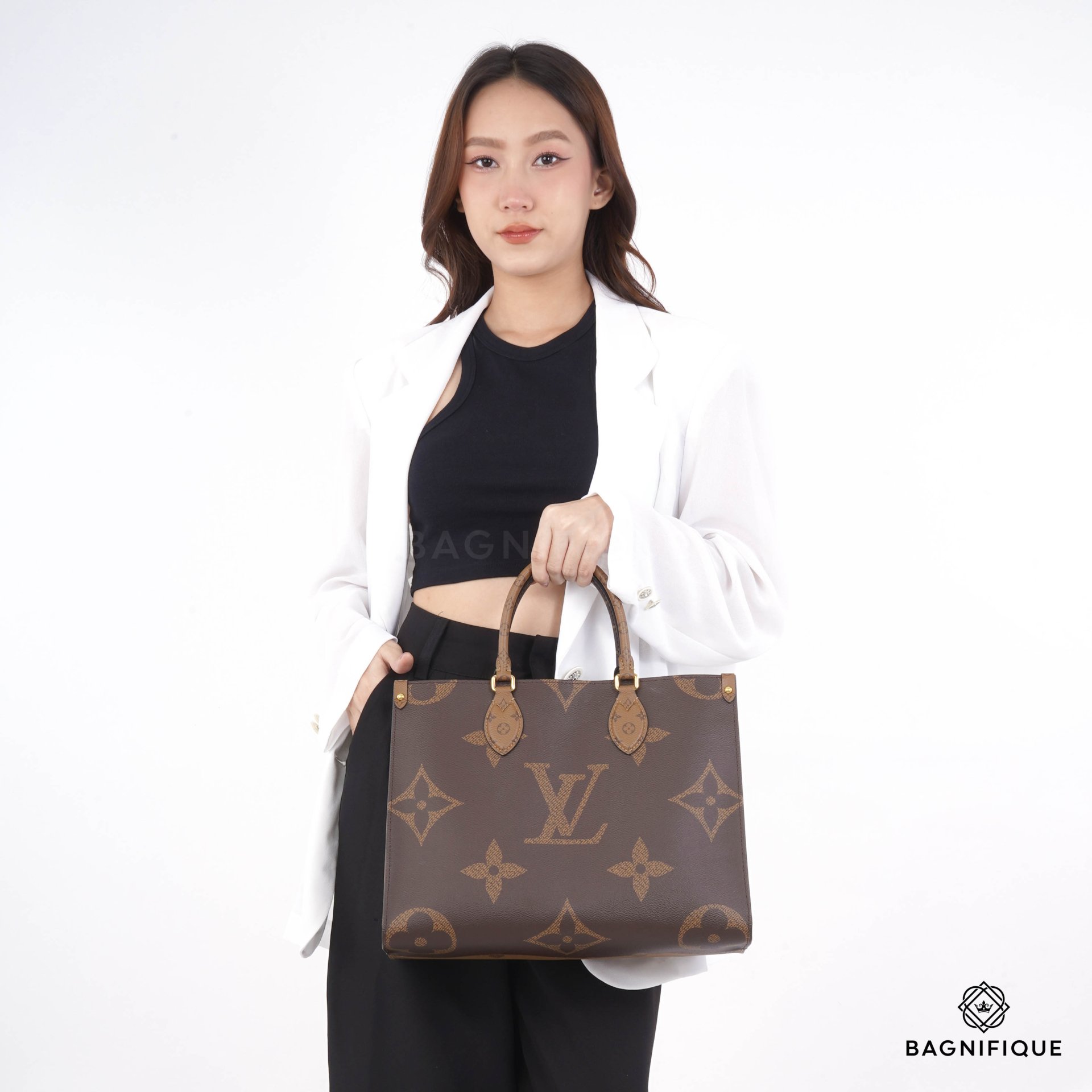 LOUIS VUITTON ON THE GO GM REVERSE MONOGRAM - bagnifiquethailand