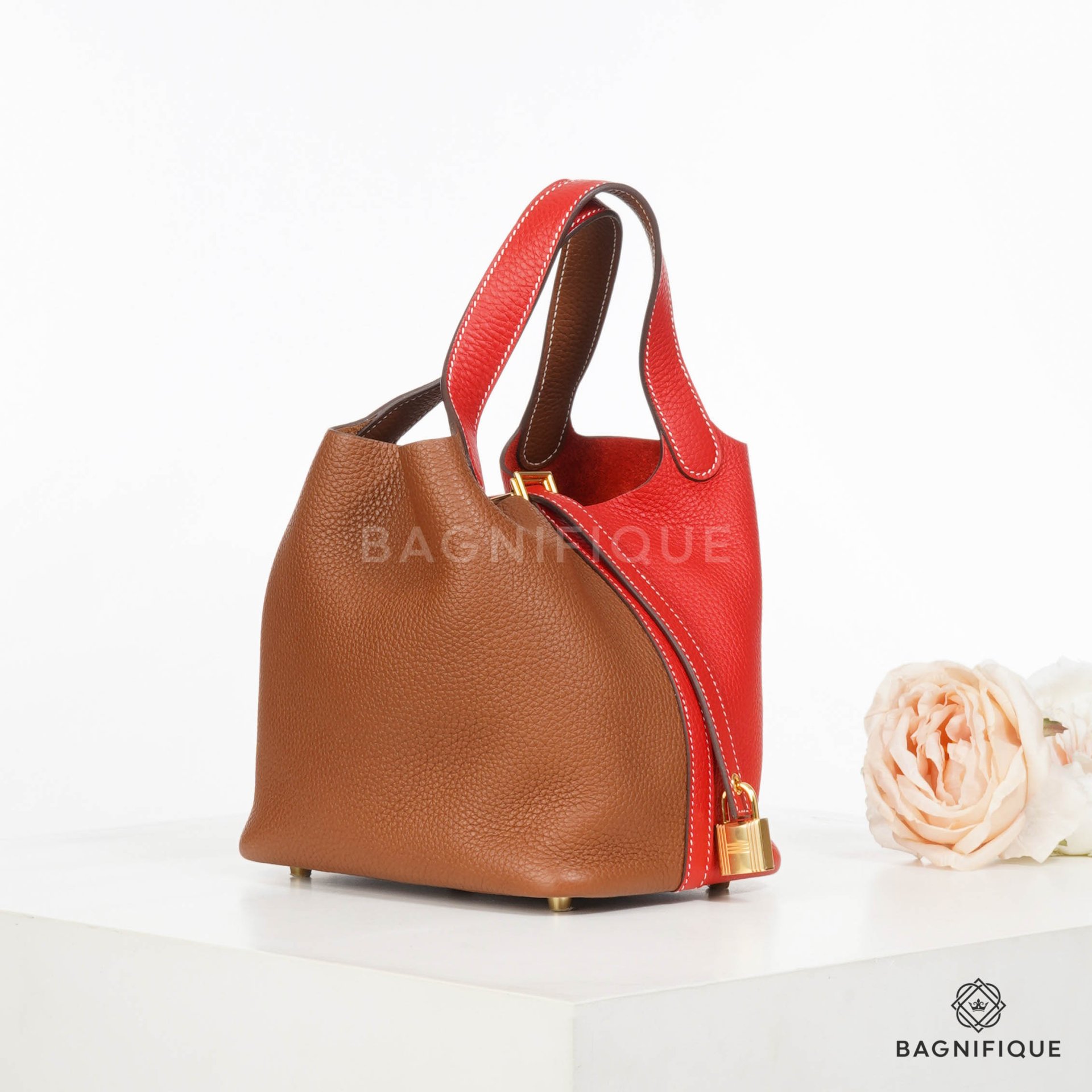 HERMES PICOTIN 18 RED GOLD TOGO GHW