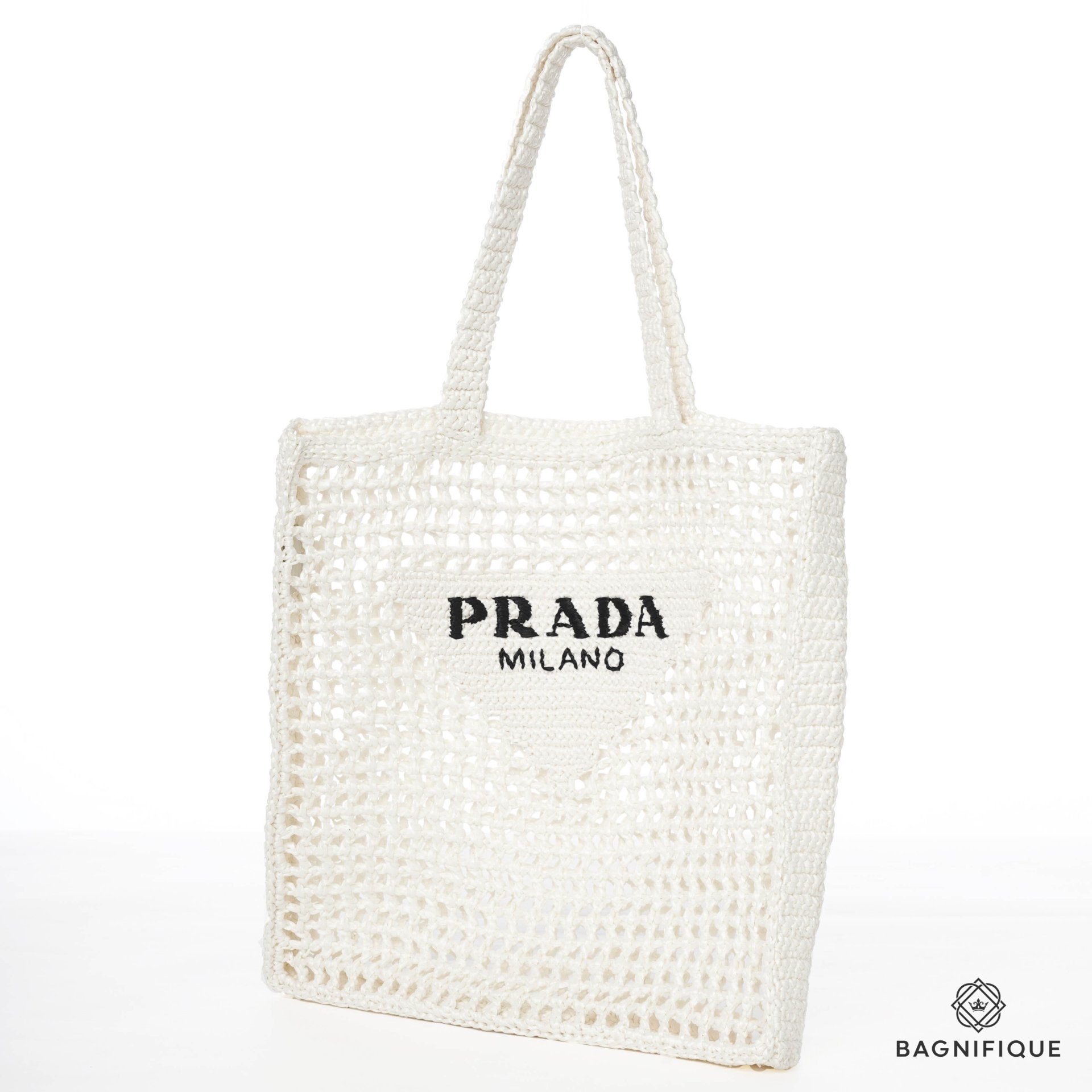 PRADA TOTE 1BG393 37 WHITE CREAM - bagnifiquethailand