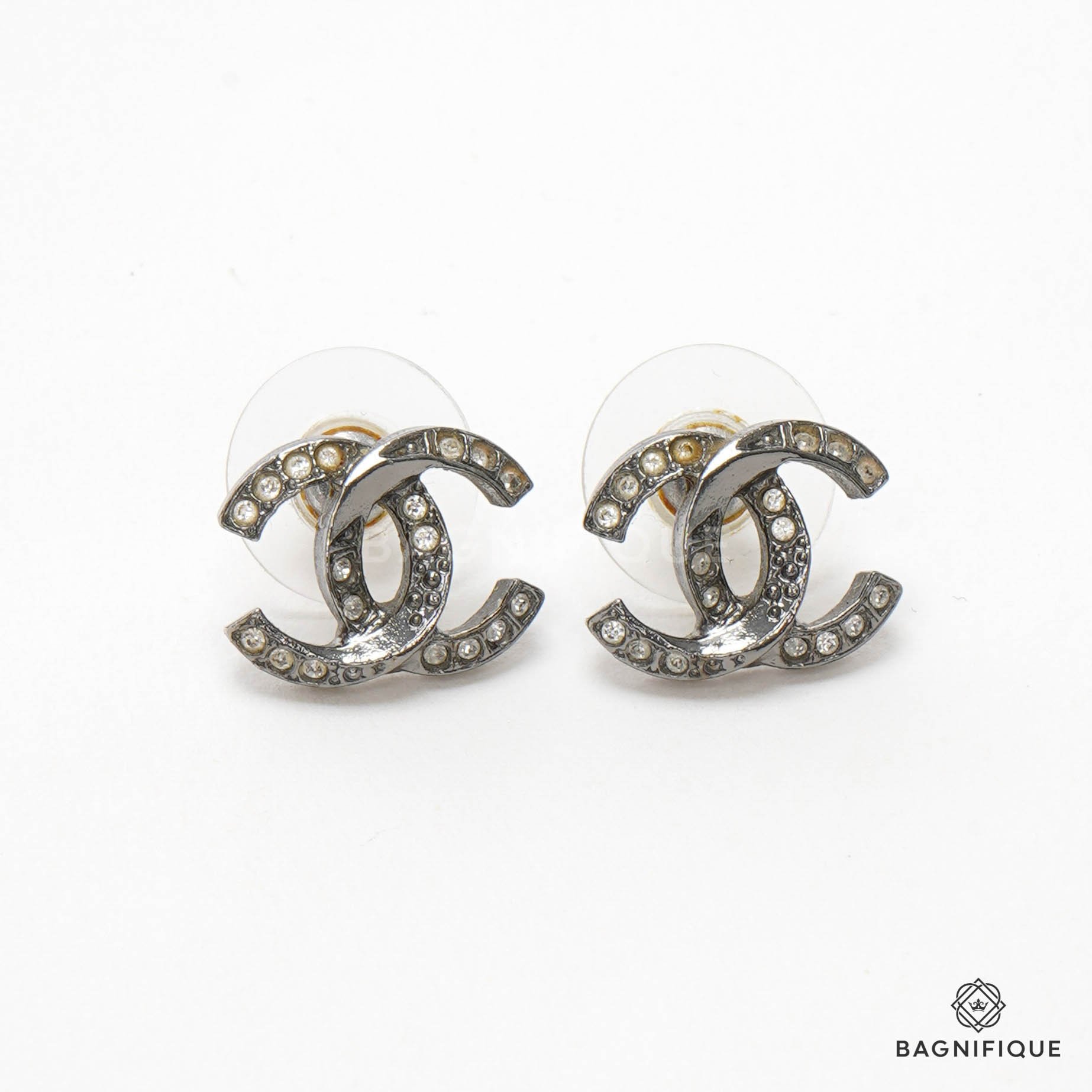 CHANEL Crystal ChaNel Logo Drop Earrings Gold 1233299  FASHIONPHILE