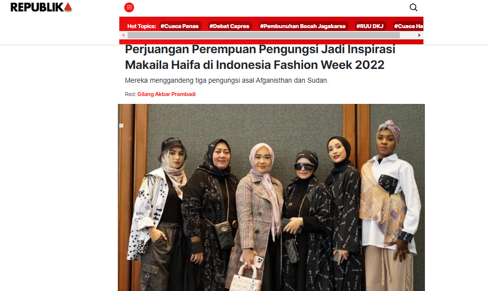 The Struggle of Women's Refugee Inspired by Makaila Haifa at Indonesia Fashion Week 2022