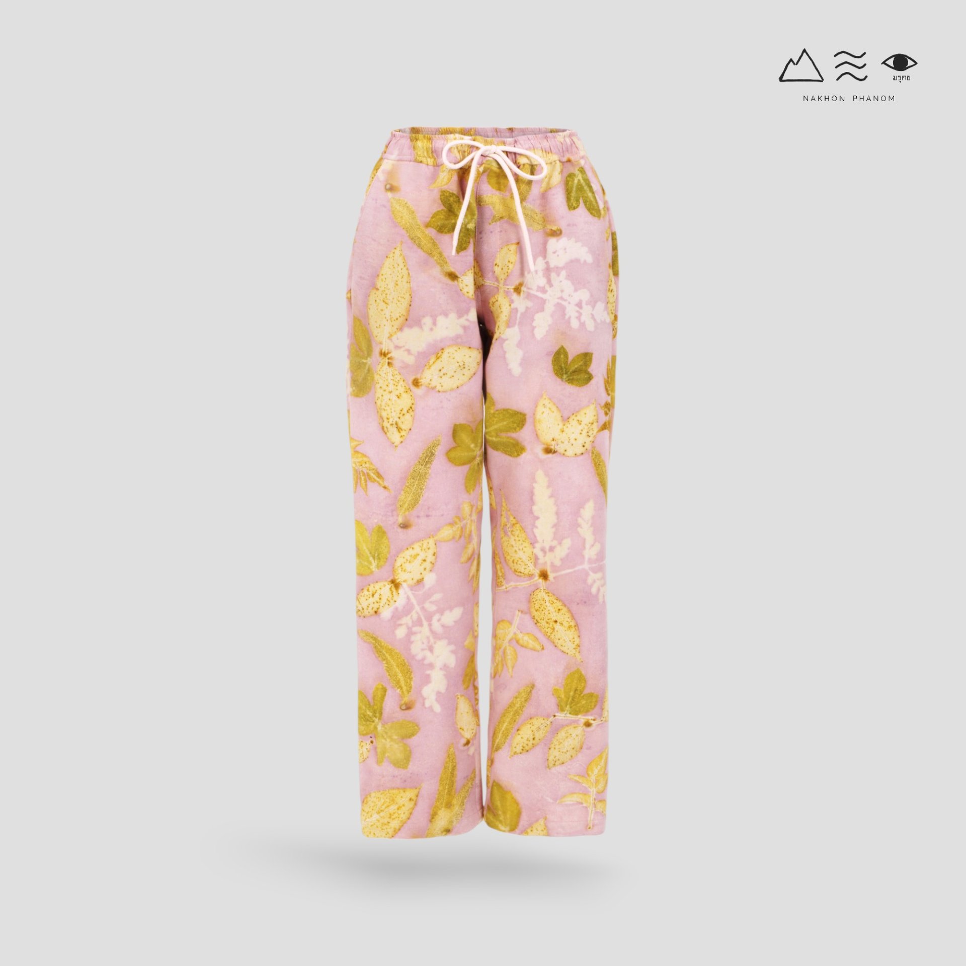 ECO กางเกงขายาว เชือกรูดเอว ช สีรังครั่ง