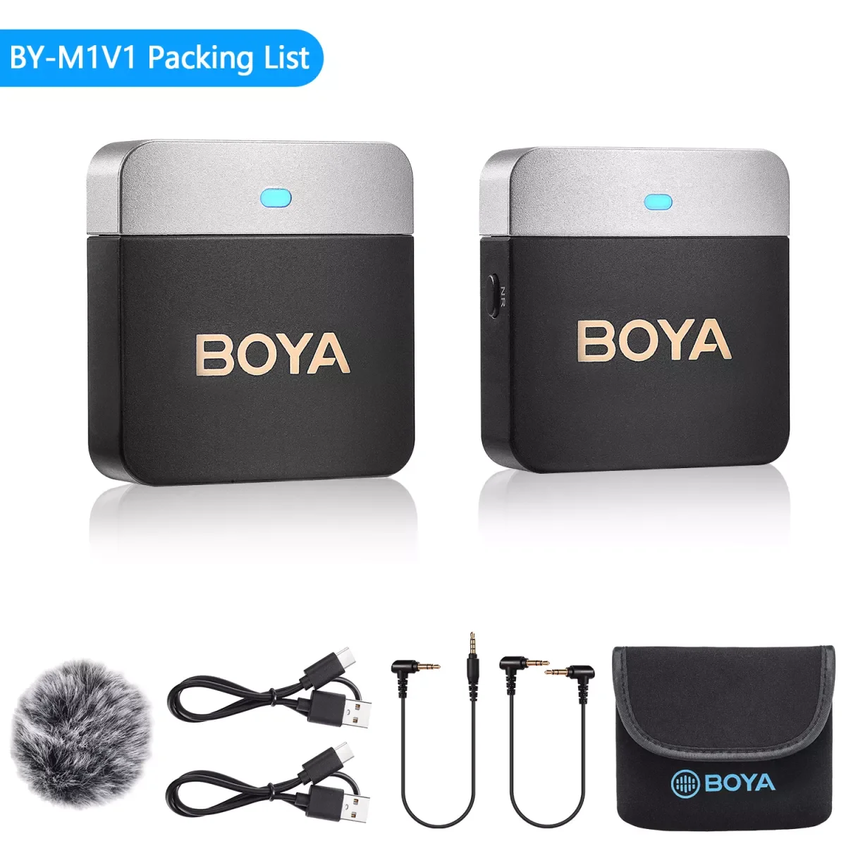 BOYA BY-M1V 2.4GHz Dual-Channel Wireless Microphone System - boyathailand
