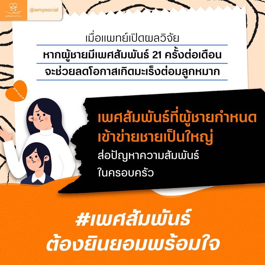 เพศสัมพันธ์ที่ผู้ชายกำหนดเข้าข่ายชายเป็นใหญ่อาจก่อให้เกิดปัญหาความสัมพันธ์ในครอบครัว