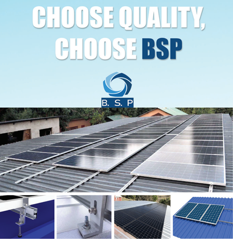 โครงยึดแผงโซล่าเซลล์ (Solar Mounting) ยี่ห้อ BSP สำหรับ Solar Rooftop