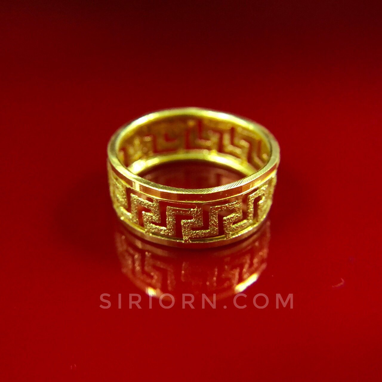 แหวนทองคำแท้ 96.5%ลายบ่อลวดลายจีนจิกเพชร