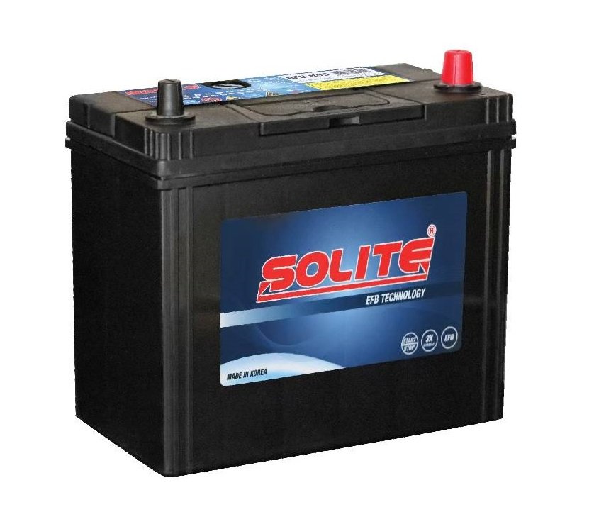 แบตเตอรี่ SOLITE EFB N55 (EFB-Enhanced Flooded Battery Type) 12V 50Ah