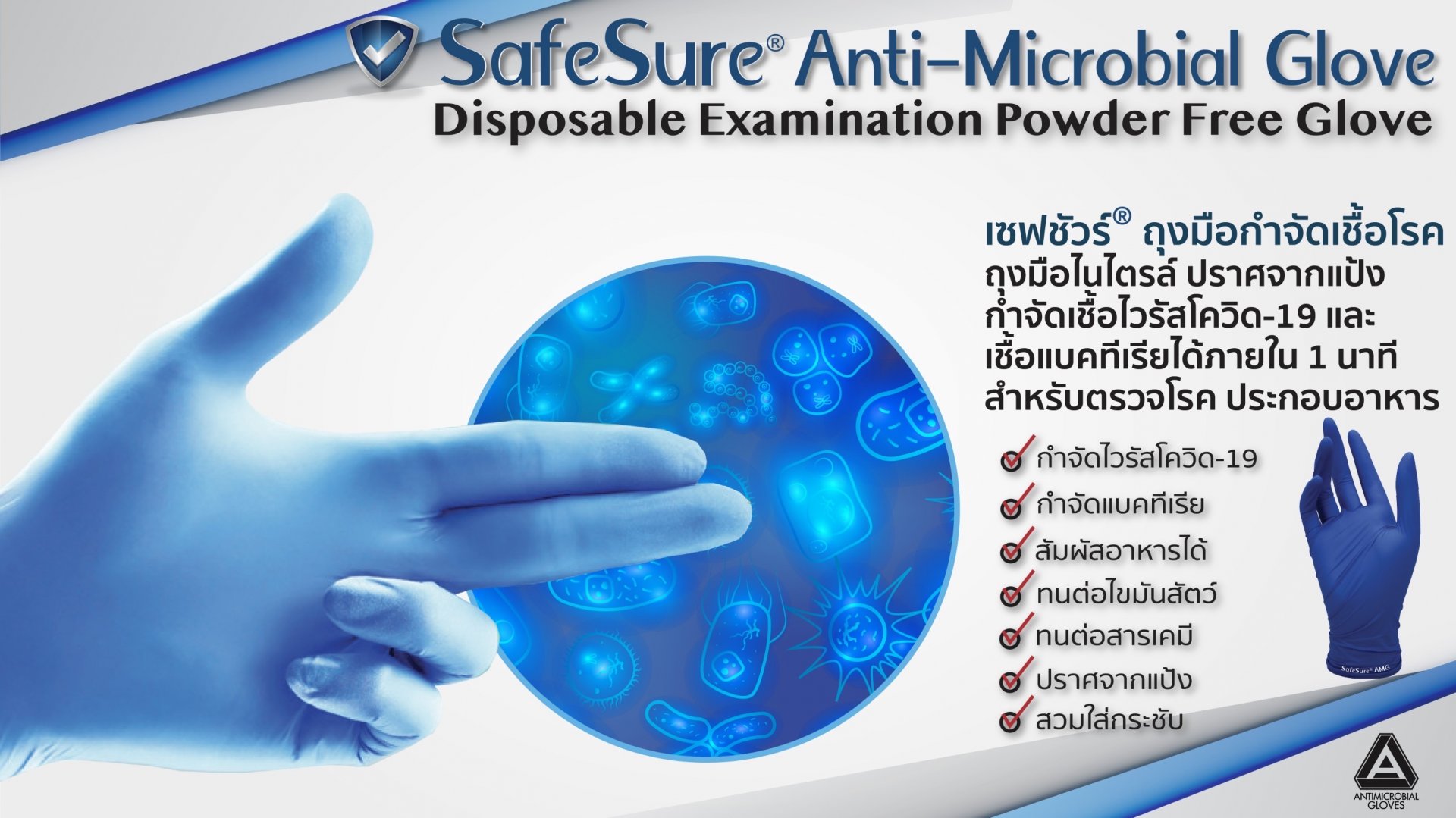 SafeSure Anti-Microbial Nitriel Gloves