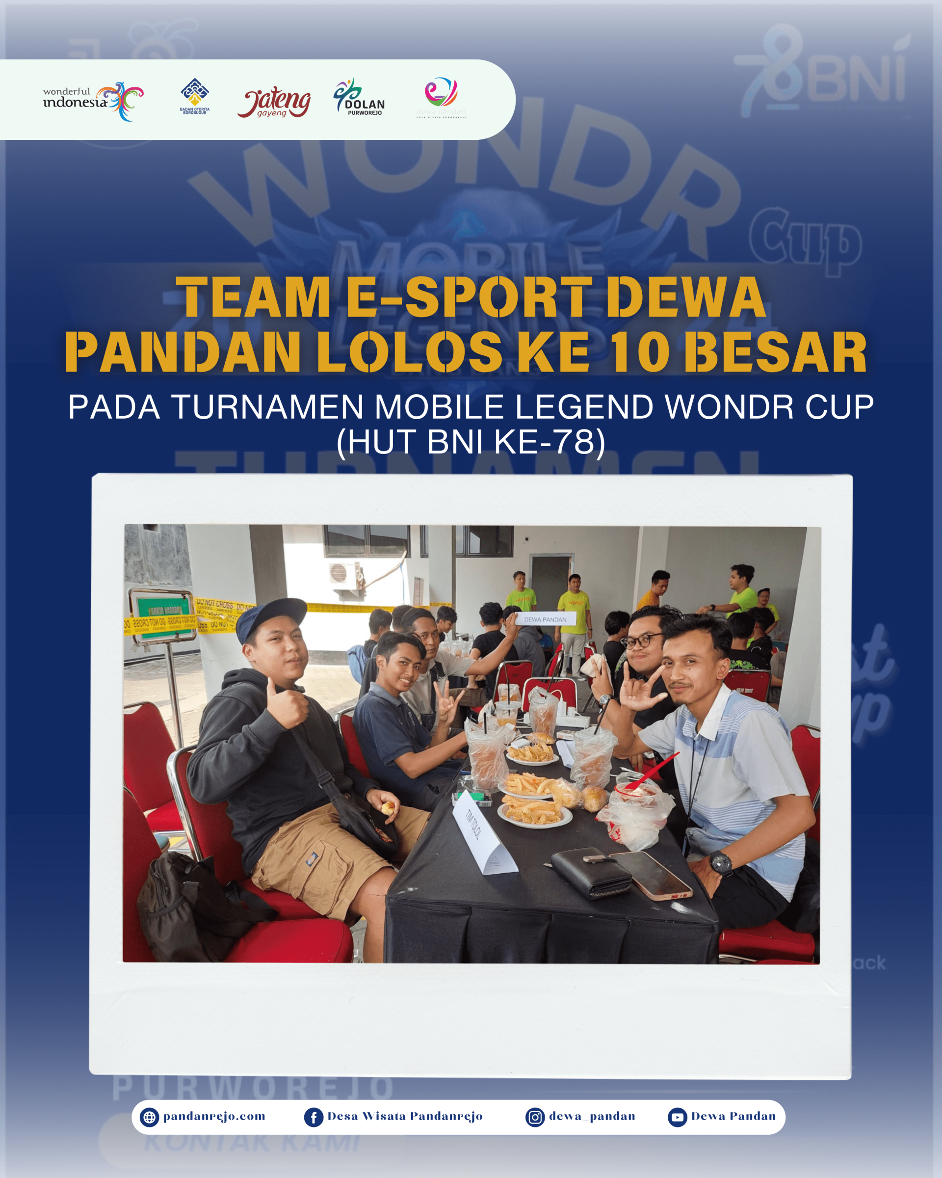 Dewa Pandan Meramaikan Lomba E-Sport HUT Ke-78 BNI