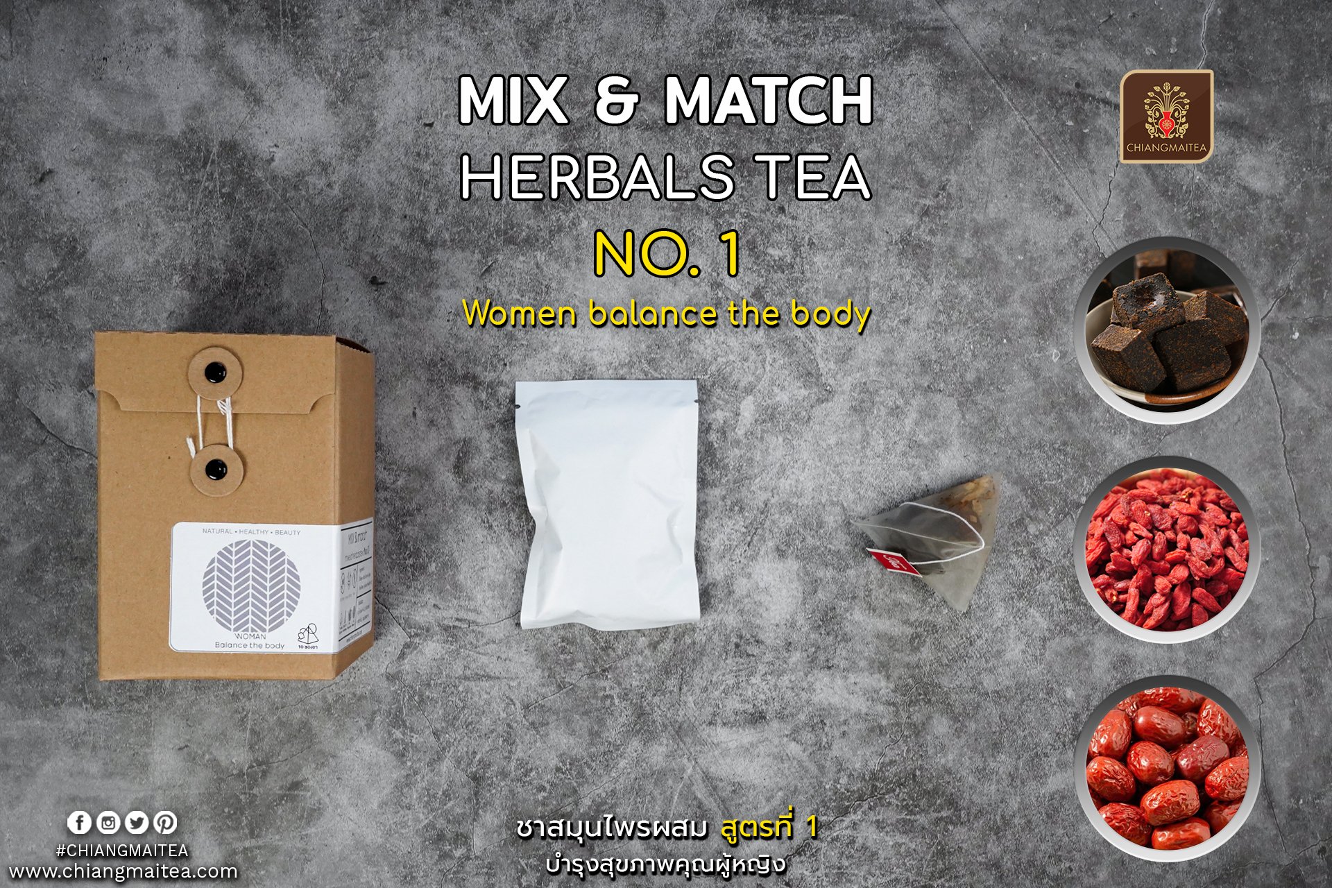 ชาสมุนไพรผสม (Mix & Match Herbals Tea) สูตร 1-7