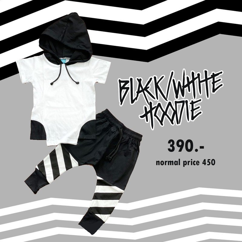 black n white hoodie