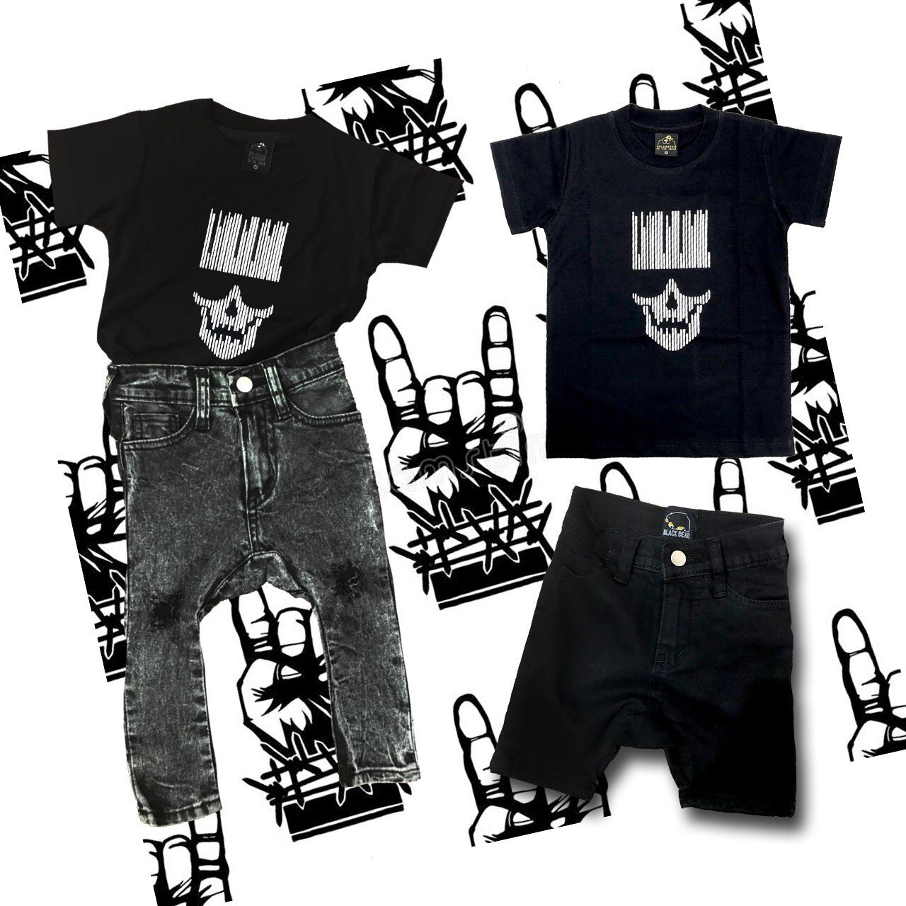 เสื้อเด็กฮัลโลวีน ลาย digital skull