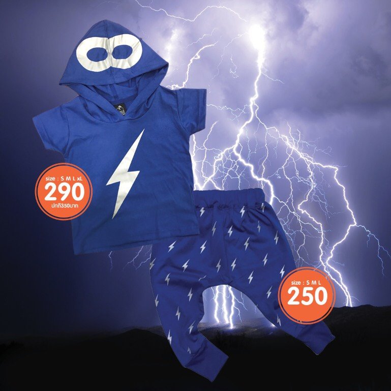 เสื้อยืดลาย thunder hero hoodie