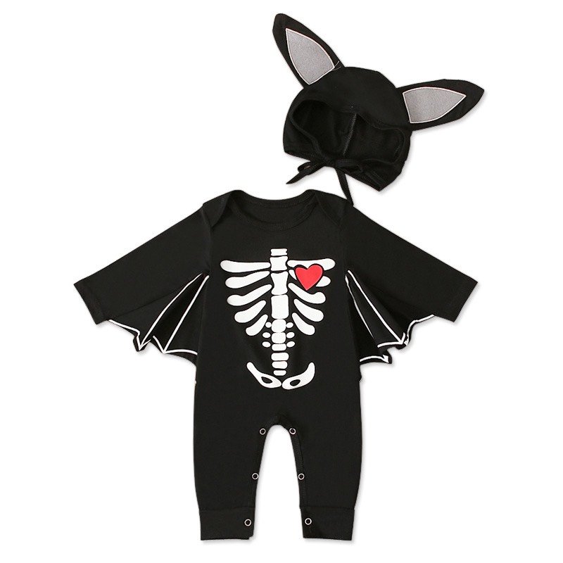 ชุดบอดี้สูท skeleton พร้อมหมวกมีหู~ จับแต่งตัว