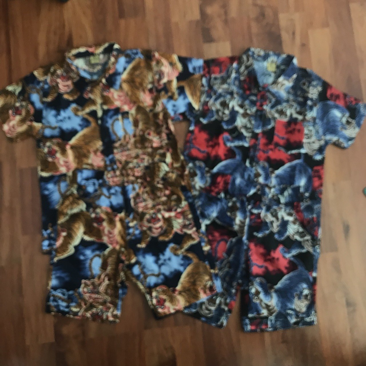 ชุดเซ็ตเสื้อเชิ้ตกางเกงขาสั้นเอวยืด ลาย Mafia tiger! 