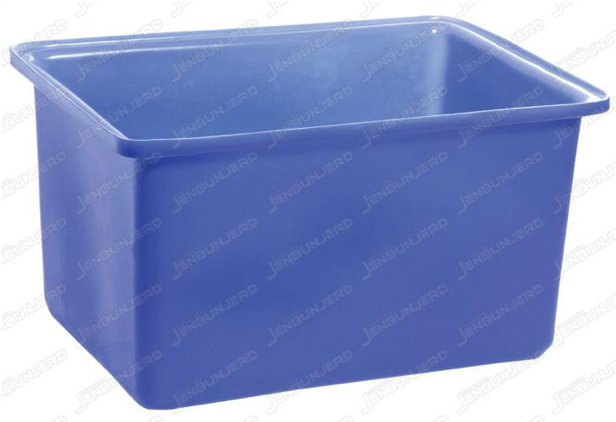 Plastic Box ถังพลาสติกหล่อผนังชั้นเดียว ทรงเหลี่ยม  พร้อมฝาสีน้ำเงิน 200 ลิตร 