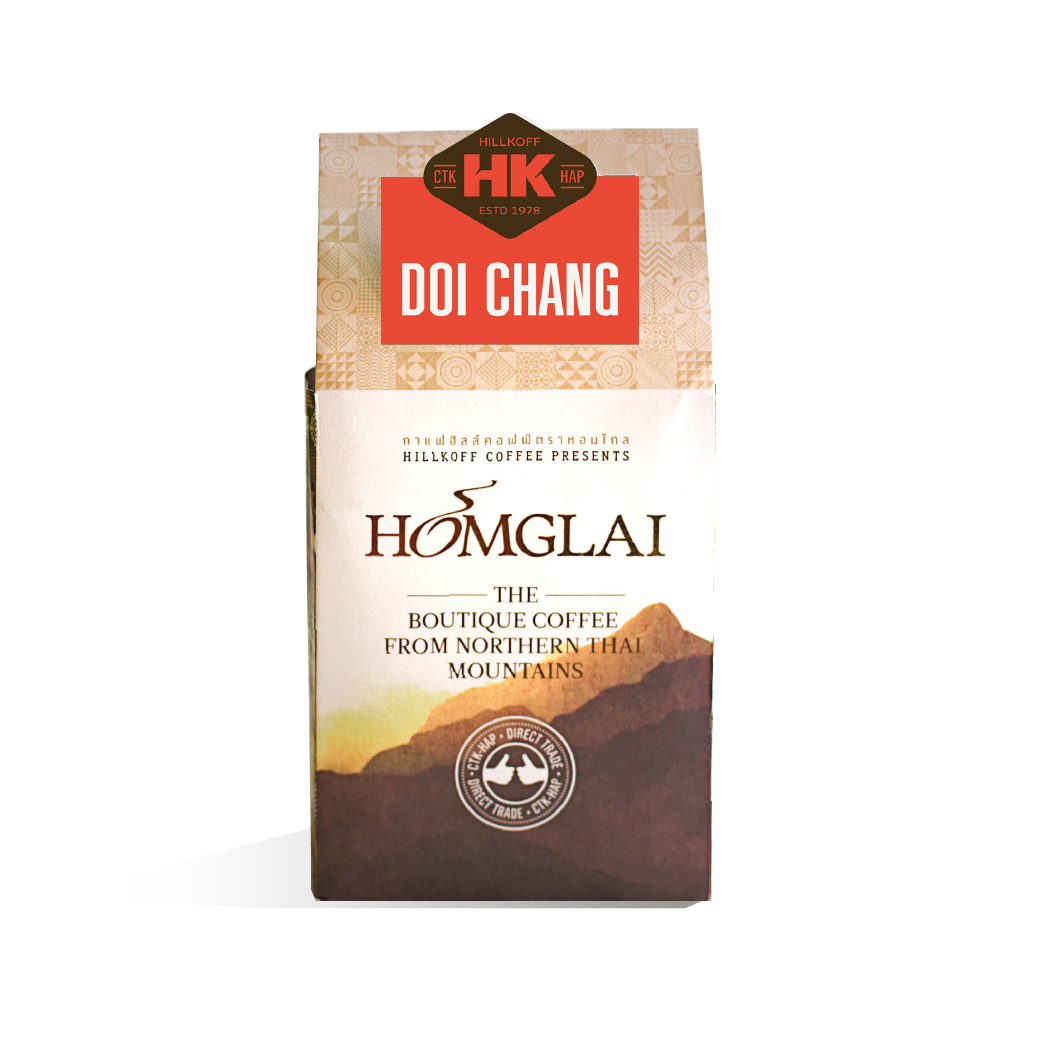 Doi Chang : เมล็ดกาแฟคั่วหอมไกลดอยช้าง (Hom Glai Doi Chang) ขนาด 250 กรัม