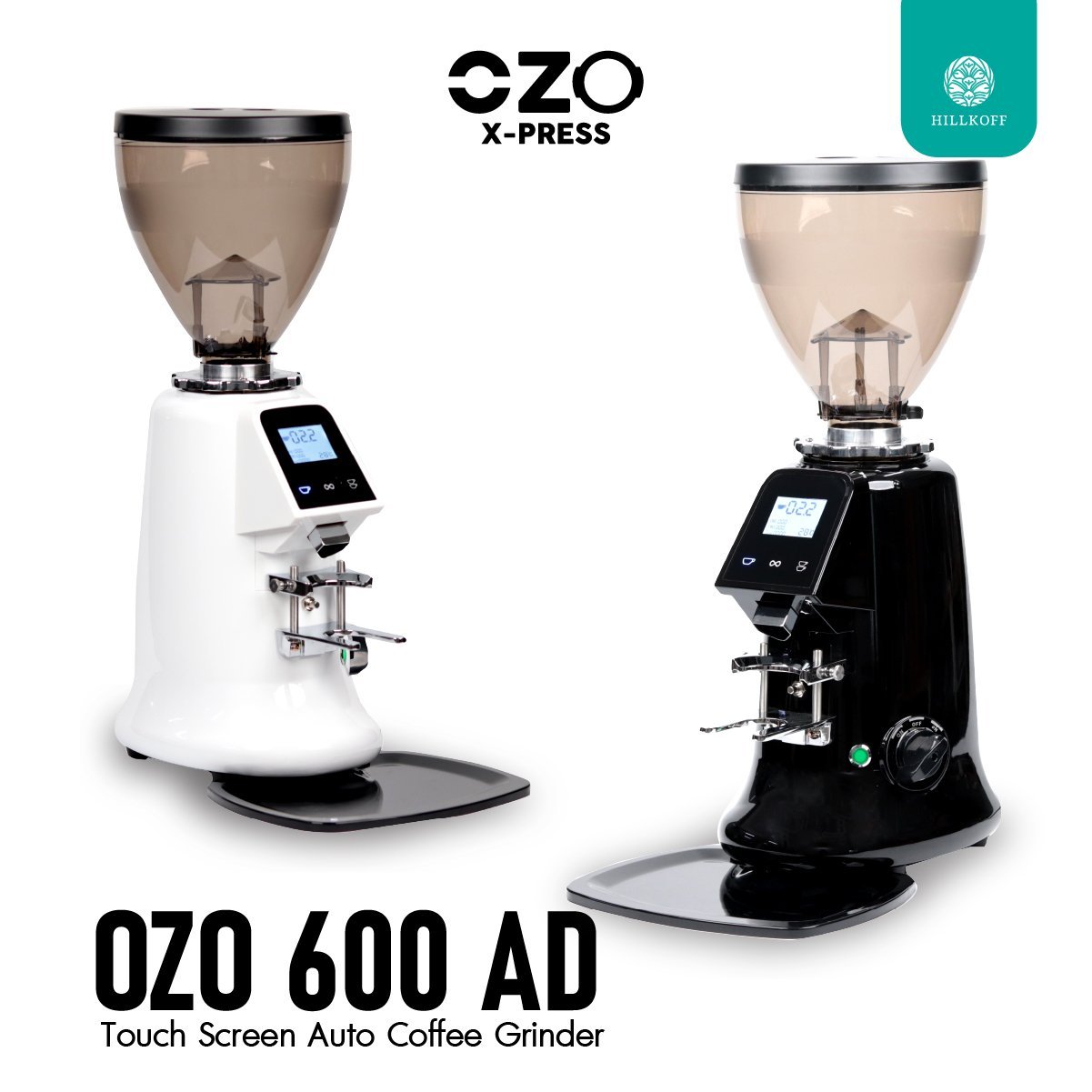Hillkoff : เครื่องบด เมล็ดกาแฟ OZO-600AD Touch Screen Auto Coffee Grinder
