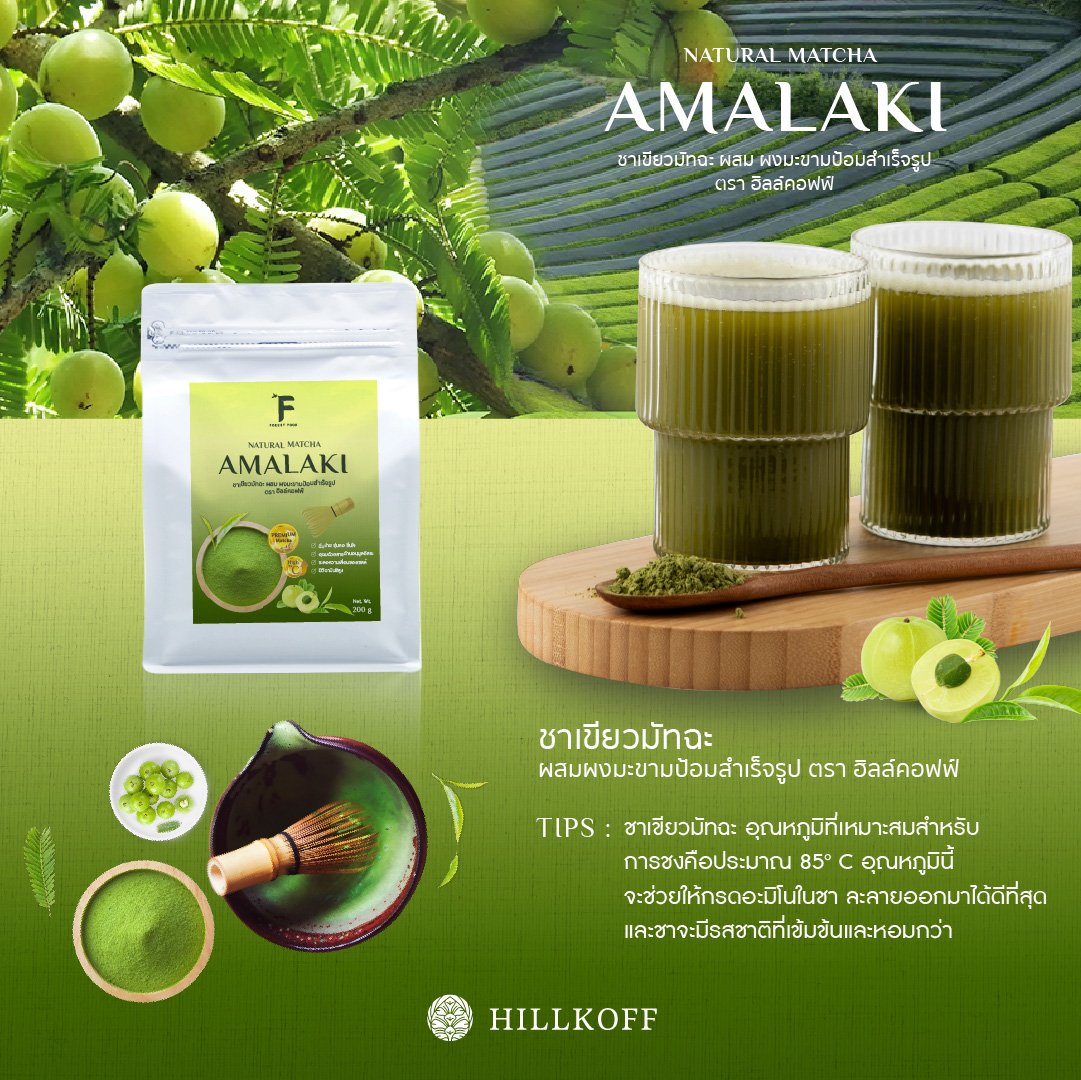 HILLKOFF : Natural Matcha Amalaki Premium มัทฉะมะขามป้อม มัทฉะ พรีเมี่ยม ขนาด 200g