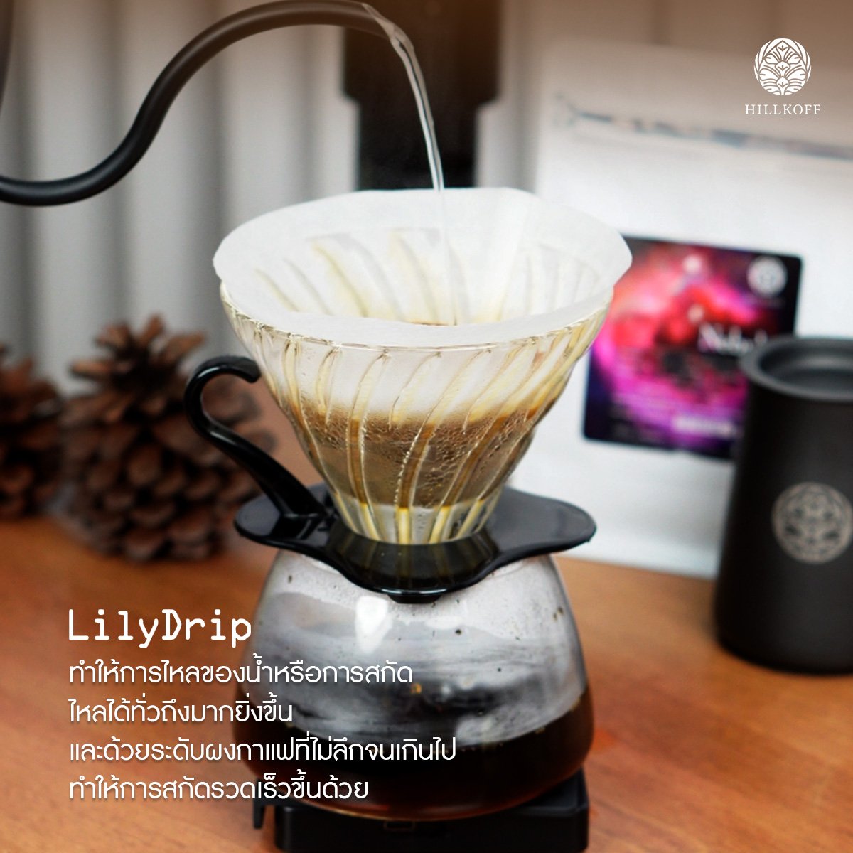 Hillkoff : Lily Drip อุปกรณ์ดริปกาแฟ ทำให้ผงกาแฟกระจายอยู่รอบๆ อย่าง ...