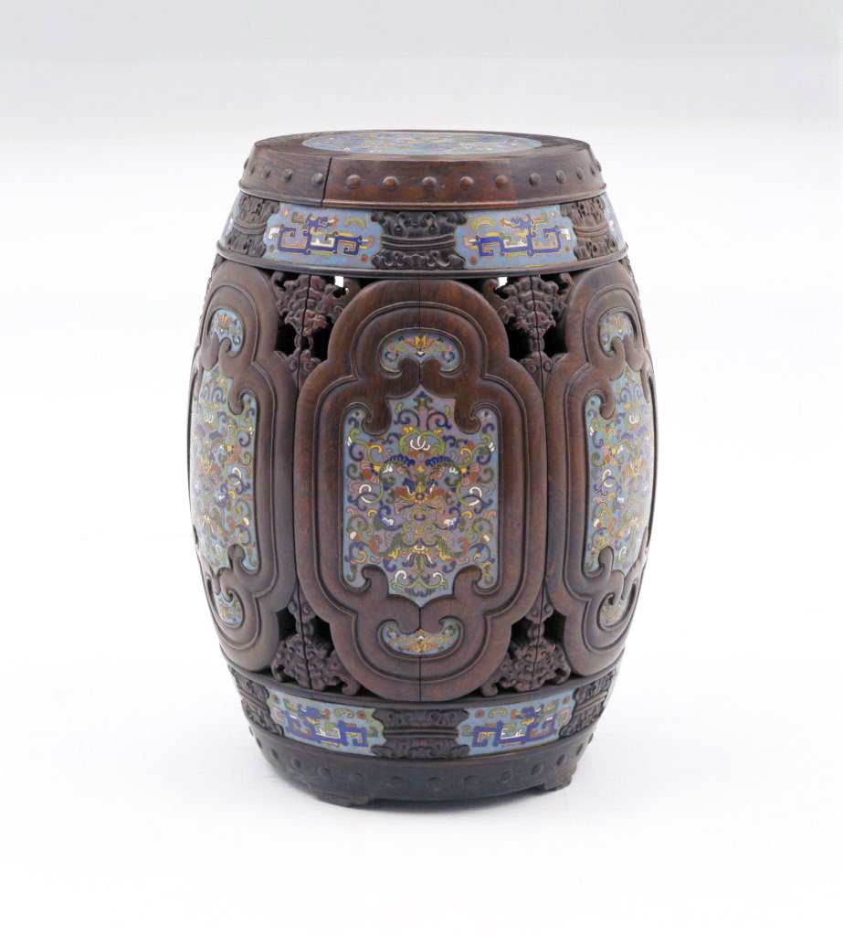 Qing style antique Chinese drum stool from Forbidden palace collection