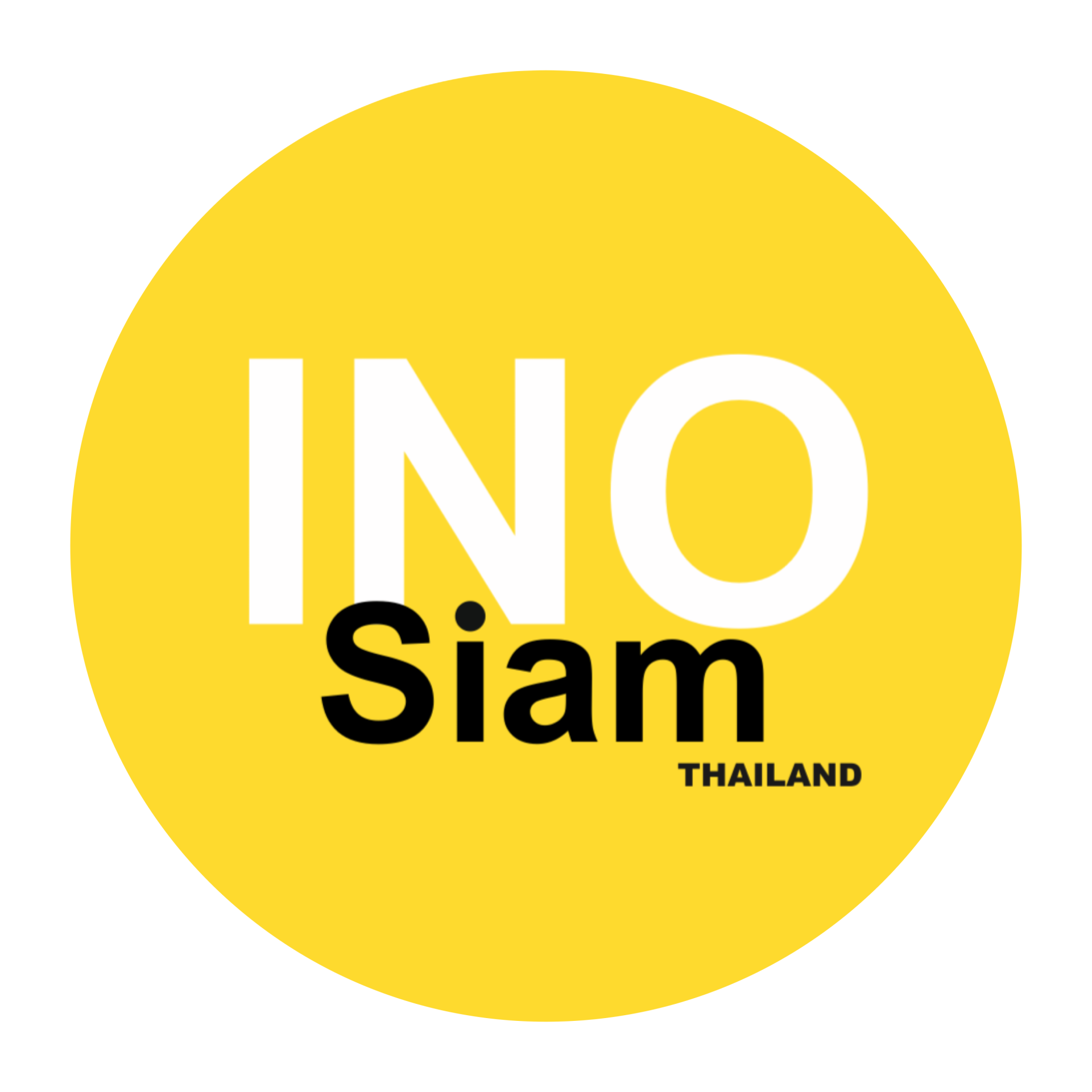 โลโก้ INO & SIAM THAILAND วงกลม พื้นสีเหลือง