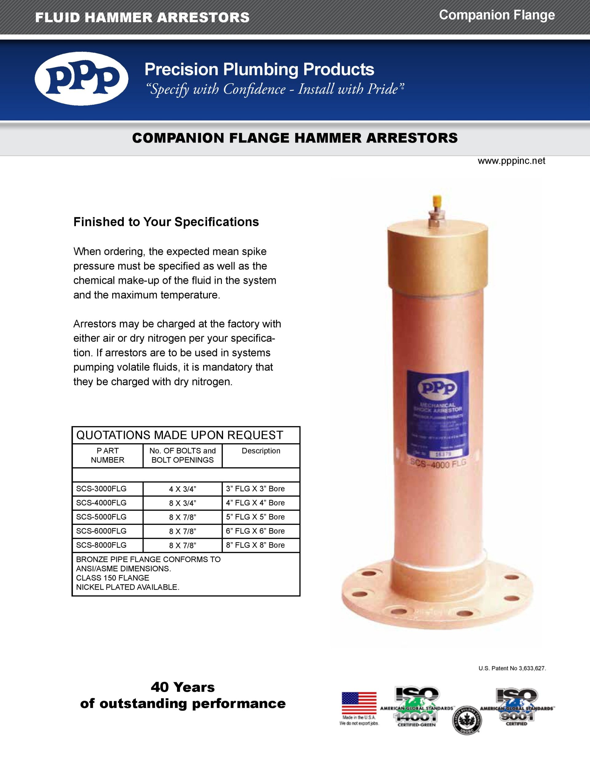 Water Hammer Arrestors PPP flowautomech