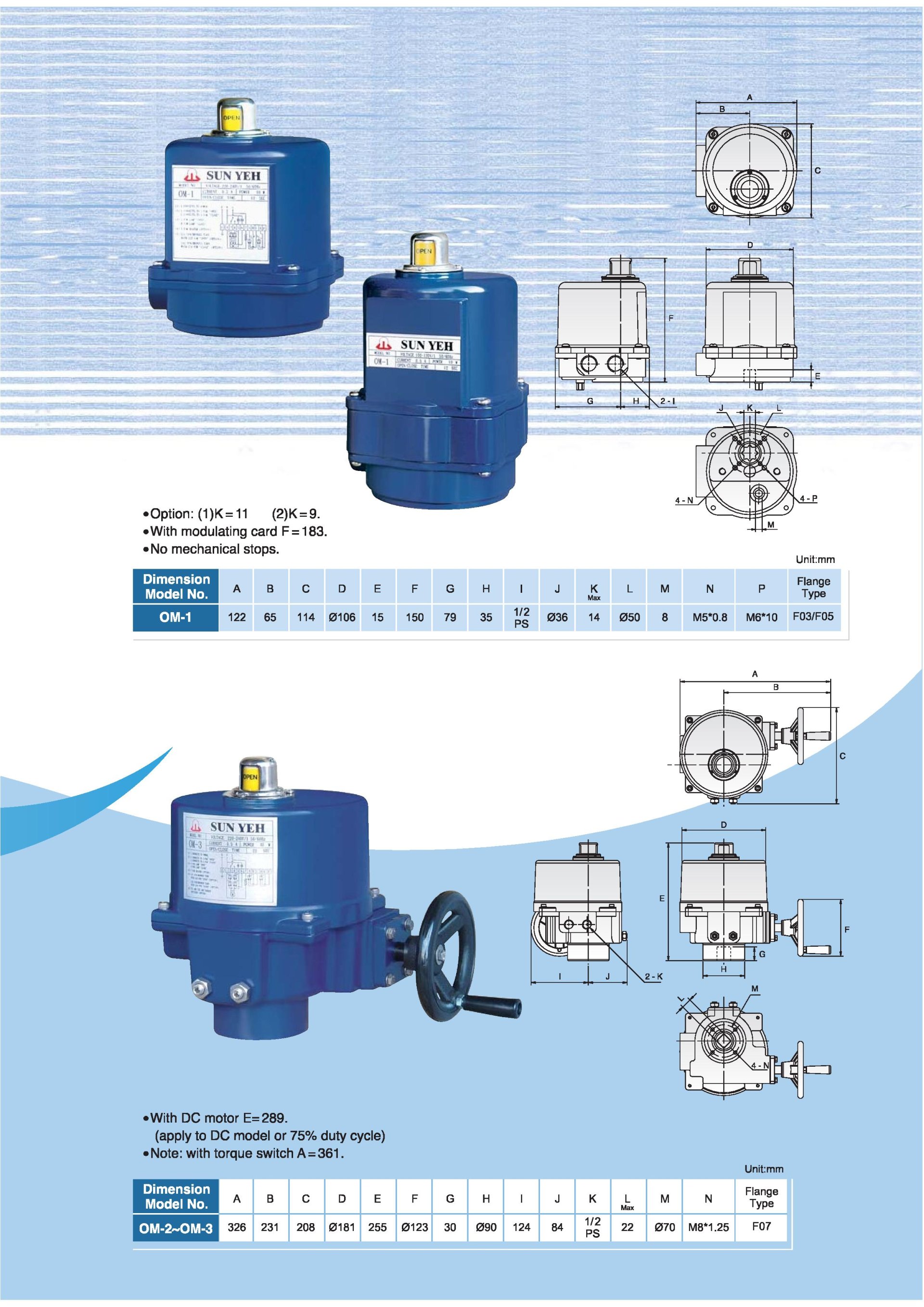 Sun Yeh Electric Actuator (หัวขับไฟฟ้า) - Flowautomech