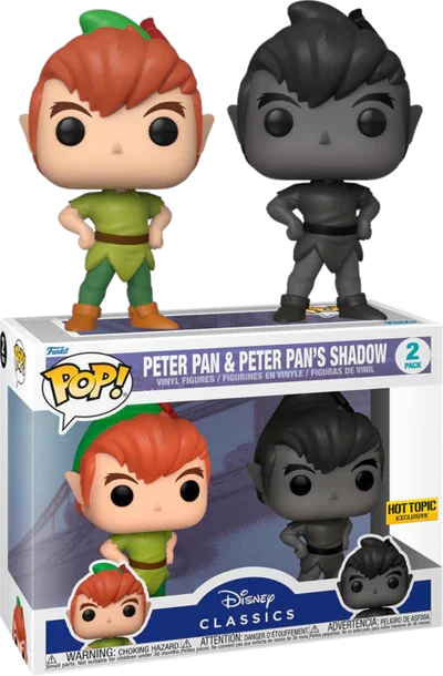 Funko Pop Peter Pan And Peter Pan's Shadow Hot Topic Exclusive 2 Pack 🔥