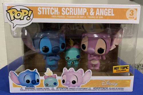Funko Pop! Disney Lilo & Stitch - Stitch , Scrump & Angel Hot topic  Exclusive 3 Pack - officetoyss