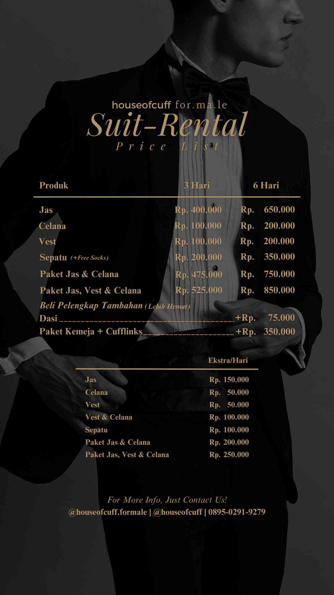 daftar harga sewa jas pria