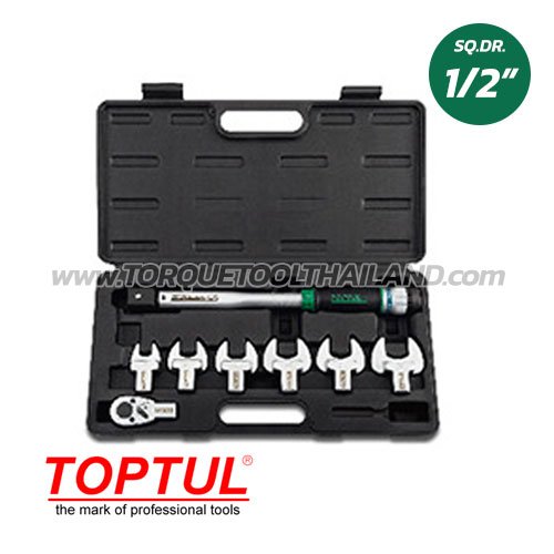 8PCS 1/2 DR. Head-Interchangeable Spanner Torque Wrench Set - TOPTUL The  Mark of Professional Tools