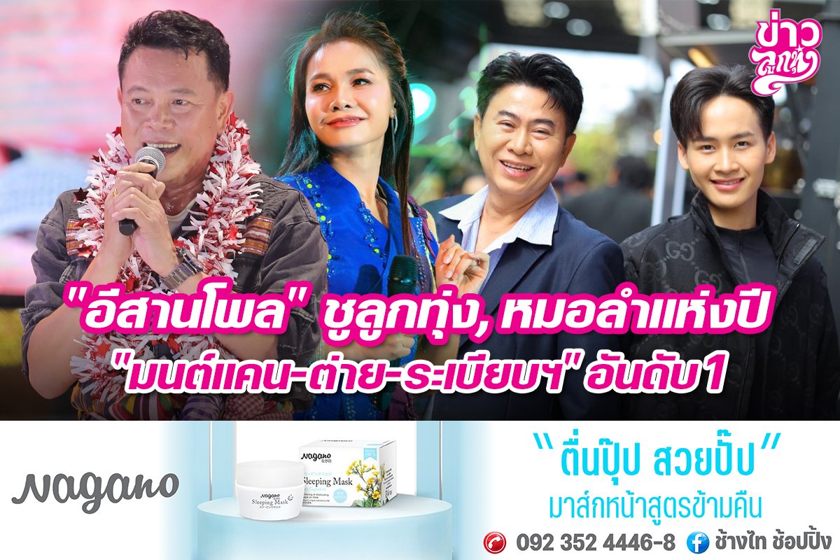 "อีสานโพล" ชูลูกทุ่ง, หมอลำแห่งปี "มนต์แคน-ต่าย-ระเบียบฯ" อันดับ1