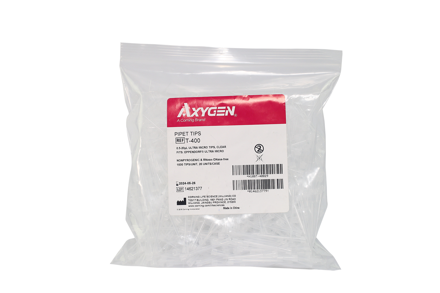 Micro tip PP. 0.5-20ul.ยาว (1000/pk) #T400, Axygen
