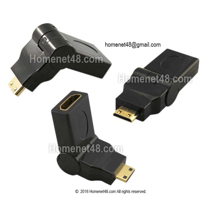 หัวแปลง HDMI (F) เป็น Mini HDMI (M) หัวฉากแบบหมุนได้ 90-180 องศา