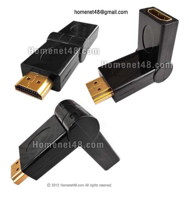 หัวแปลง HDMI เป็นหัวฉากแบบหมุนได้ 90-180 องศา (F>M)