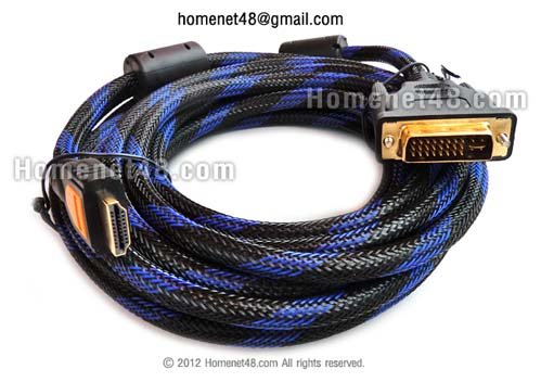 สายจอ HDMI > DVI 24+5 (M>M) ยาว 5 เมตร สายถัก