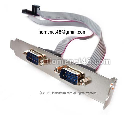(By Order) RS232 DB9 Serial port (9 Pins) Bracket 2 Port Male (MM)