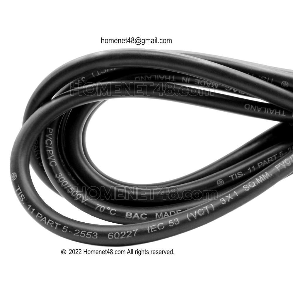 Power plug connection to AC power cord (TIS to NEMA 515R)