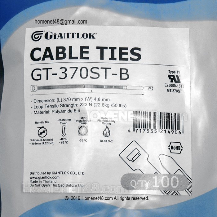 Cable Ties 4 6 8 10 12 inches brand GIANTLOK have all types.