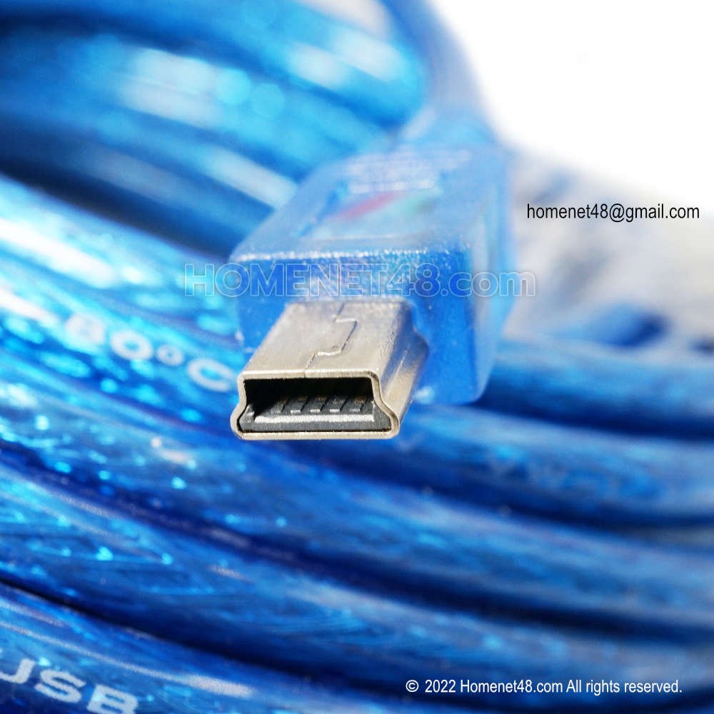 สาย USB Mini B (5 pin) สายชาร์จกล้องติดรถยนต์ กล้องหน้ารถ - homenet48