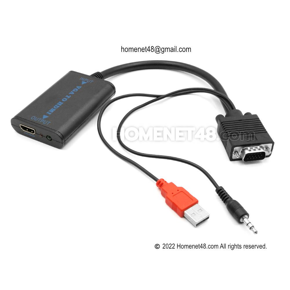 (สั่งตามออเดอร์) สายแปลง VGA+Audio to HDMI ต่อคอมออกทีวี สายยาว 30 เซนติเมตร