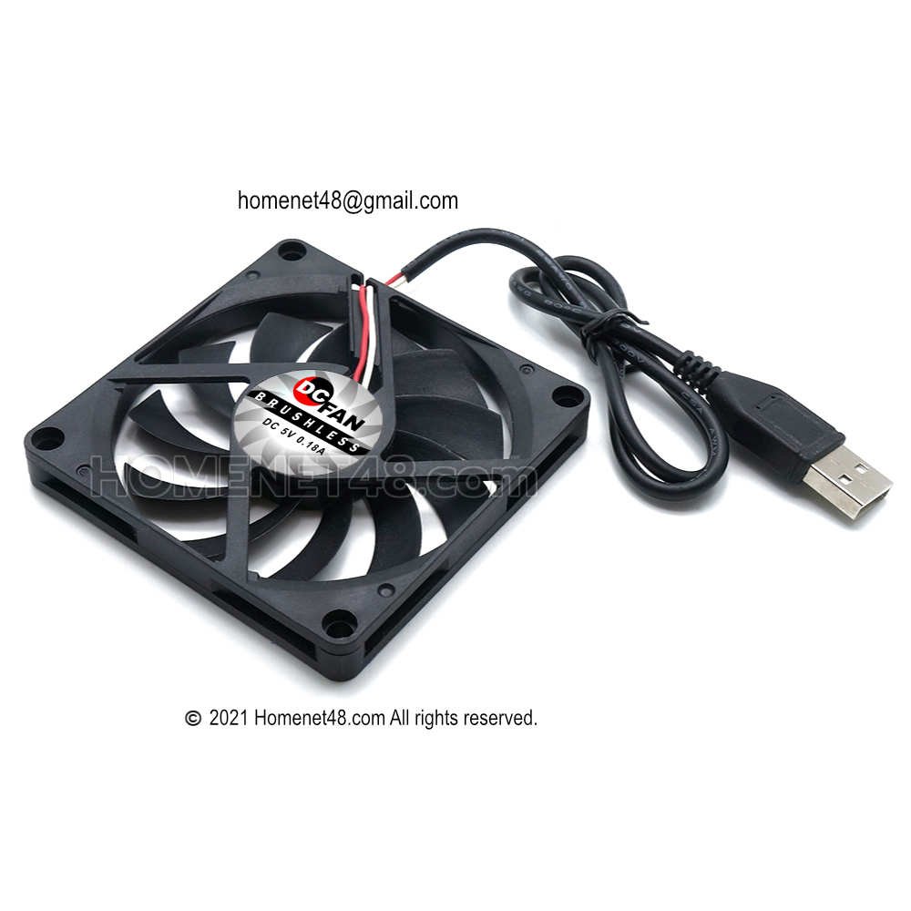 Case Fan 8cm. DC 5V 0.18A Brushless (USB)